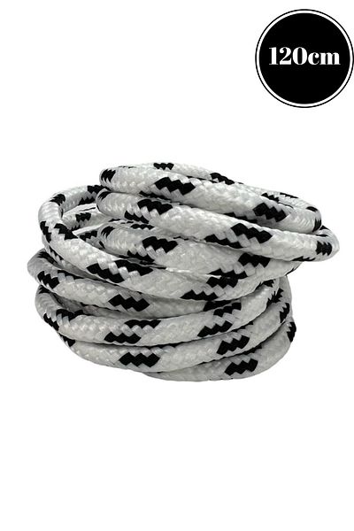 Mag Shoes Care Black - White Patterned Boot Laces. 120cm. 1 Pair. 2 Pieces.