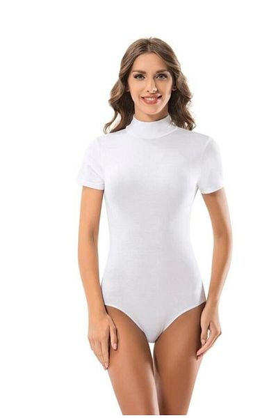 ZACHARIUZ White Short Sleeve Bodysuit 0023