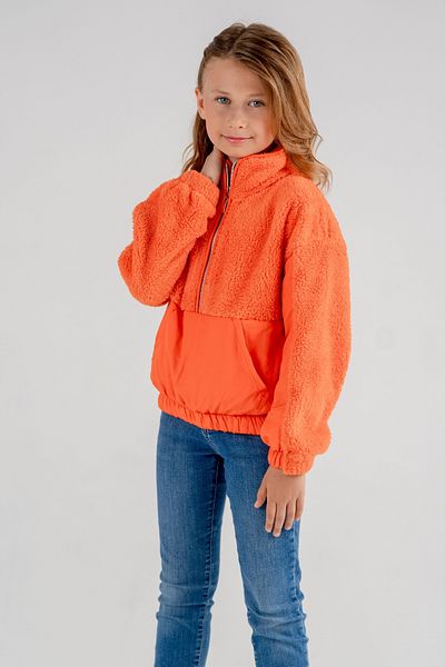 GİYİCEM Girl's Pocket Detailed Plush Girl's Sweatshirt 4524