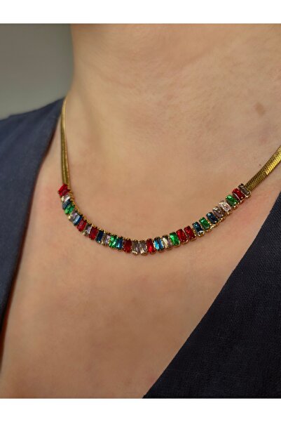 Ressia Baget Renkli Model Su Yolu Kolye