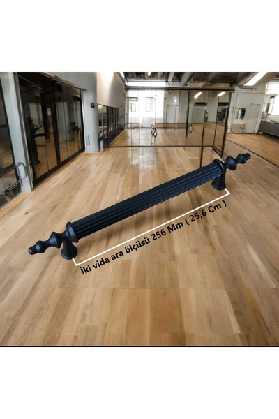 KOLDOOR Wintage Mâner din aluminiu negru mat Dulap de bucătărie Mâner de mobilier sertar 256 mm 25,6 cm 1 buc