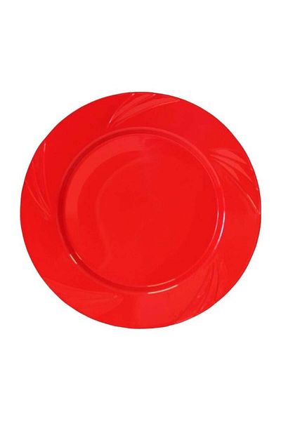 Partioutlet Κόκκινο Στρογγυλό Πιάτο Mica 26 cm 6 Τεμάχια