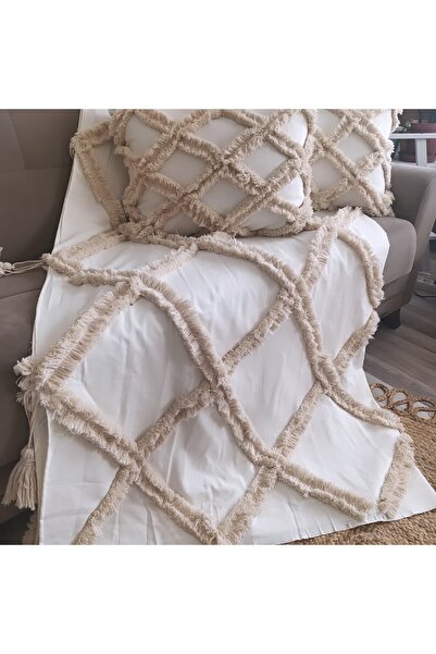 Kubrahobi Bohem koltuk yatak örtüsü tek kişilik pike el işlemesi