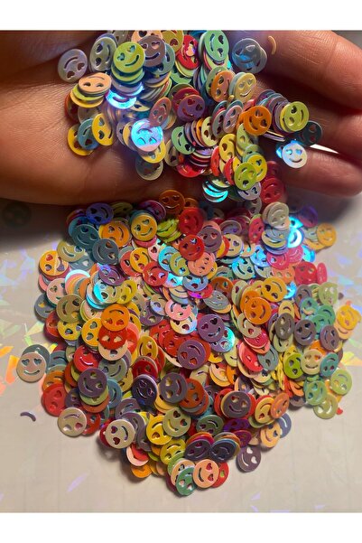 nerisdesign 10g Μίνι στρογγυλές παγιέτες με χαμογελαστό πρόσωπο, πούλιες, 0,9...