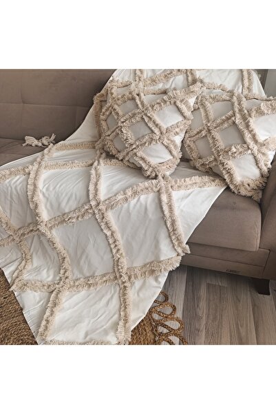 Kubrahobi Bohem koltuk yatak örtüsü tek kişilik pike el işlemesi