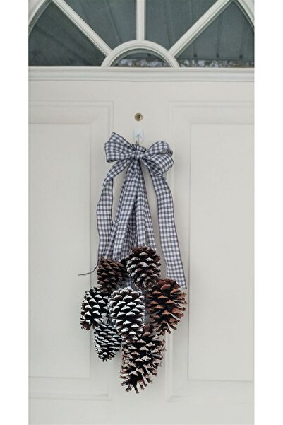 artsondekorasyon Doğal Kozalaklı Kapı Süsü Ev Dekoru Yılbaşı Süsü