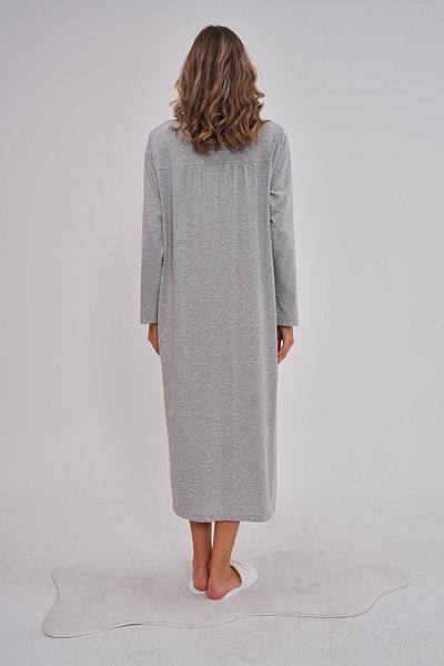 Mecit Pijama قماش قطني وفسكوزي، أكمام طويلة، أزرار على الياقة، مقاس كبير، فستان نوم للأم