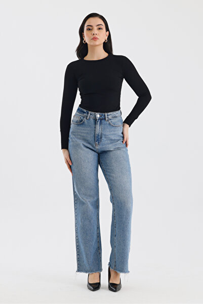 ZACHARIUZ Černé tělo na zapínání s dlouhým rukávem