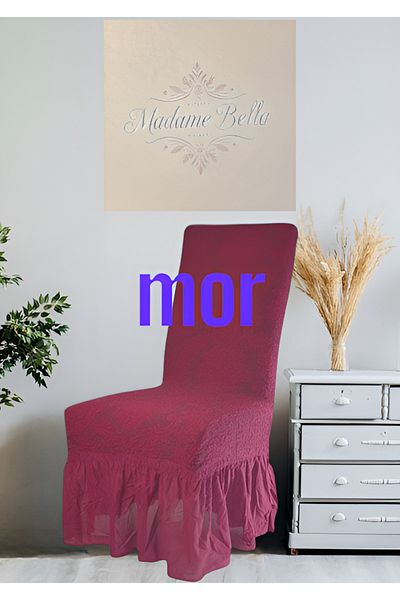 MADAME BELLA 1 τεμάχιο μωβ μοτίβο σάλι ζακάρ Υψηλής ποιότητας εύκαμπτο κάλυμμα καρέκλας που πλένεται χωρίς γούνα