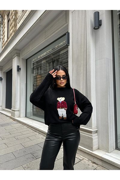 Friday Mood Pulover de damă cu model ursuleț de pluș