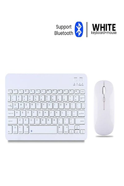 DEANB Bkb011 Mini 24x15cm Kablosuz Bluetooth Klavye & Mouse Seti - Universal Uyumlu, Taşınabilir Ve Şarjlı