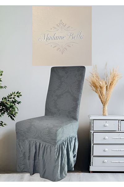 MADAME BELLA 1 τεμάχιο Anthracite Jacquard Shawl Pattern Υψηλής ποιότητας εύκαμπτο κάλυμμα καρέκλας που πλένεται χωρίς πουπουλένια