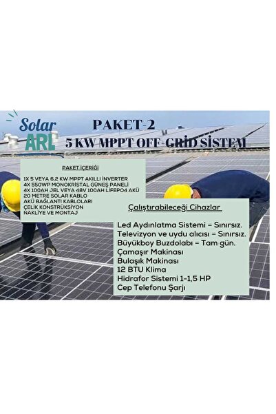 SOLİNVED 5kw Ev Tipi GES paketi (Büyütülebilir)
