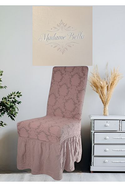 MADAME BELLA 1 τεμάχιο σκόνης ζακάρ μοτίβο σάλι υψηλής ποιότητας εύκαμπτο με φούστα που πλένεται κάλυμμα καρέκλας χωρίς γούνα