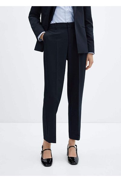 MANGO Woman Straight cut fabric pants