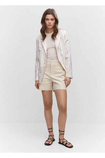 MANGO Woman High-waisted straight-cut shorts