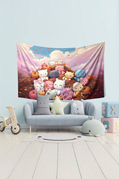 Moud's Covor de perete cu model pisici drăguțe Tapiserie pentru cameră pentru...