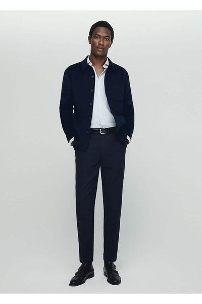 MANGO Man Pleat detailed wool pants