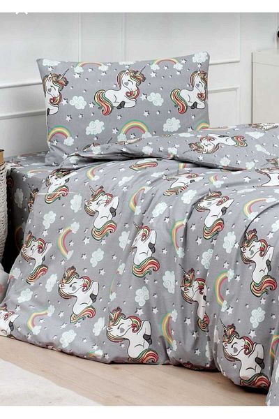 GASEL ÇARŞI Unicorn Cotton Fabric Elastic Sheet Set