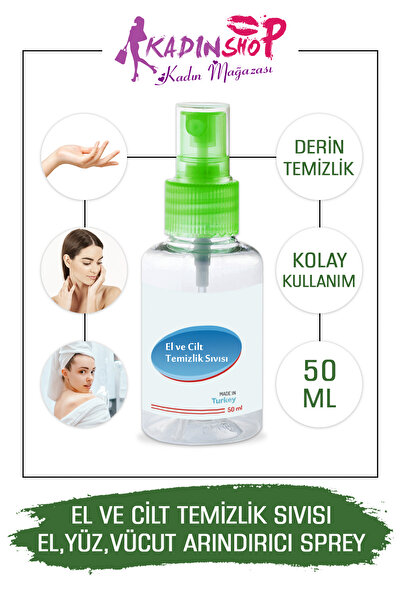 Kadınshop Cilt Dezenfektanı El Yüz Vücut İçin Koruyucu  Antiseptik Dezenfekta...