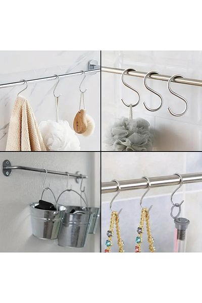 VENON 5Pcs Practical Hanging Chrome Color Metal, S, Es, Bathroom and Iron Hook