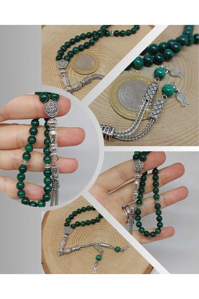 Yasamtohumu Malačit kamen 33 molitvene perle 6mm (4965)