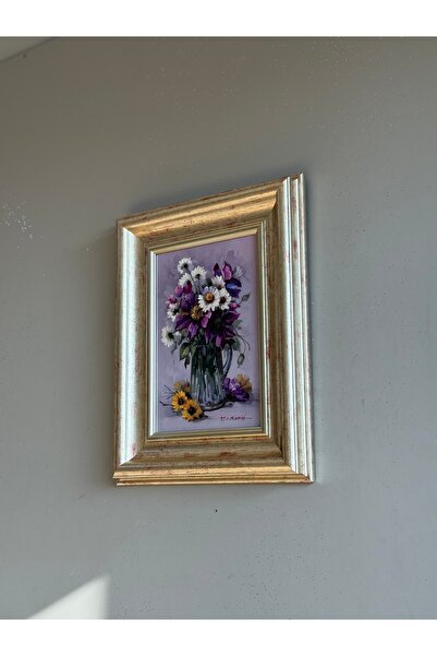 Asmin Sanat Evi ÇİÇEK TABLOSU ORİJİNAL YAĞLI BOYA 35 X 45