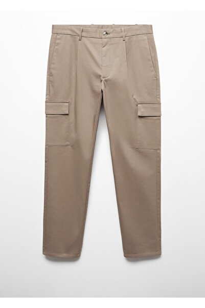 MANGO Man Dar Kesim Pamuklu Kargo Pantolon