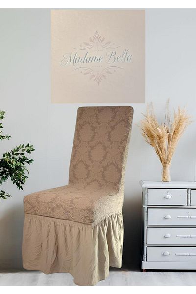 MADAME BELLA 1 τεμ. Πέτρινο μοτίβο σάλι ζακάρ υψηλής ποιότητας εύκαμπτο με φούστα που πλένεται κάλυμμα καρέκλας χωρίς γούνα
