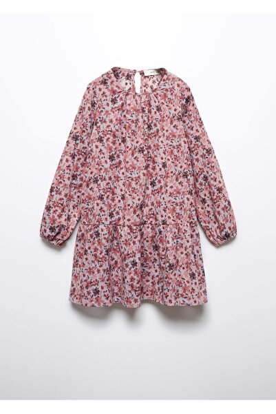 MANGO Kids Çiçekli pamuklu elbise