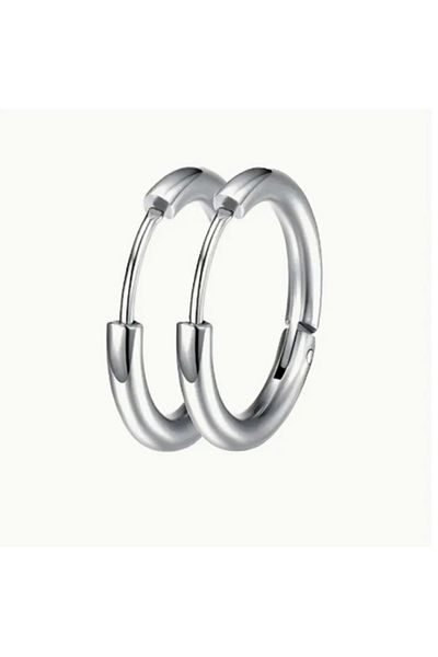 Set Stainless Steel Antiallergic (1 Pair) Hoop Earrings (Thickness: 1.6mm)