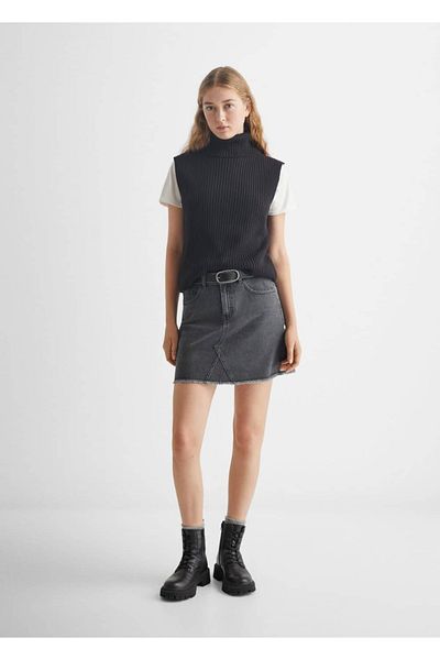 Mango Teen Pulover negru pentru copii
