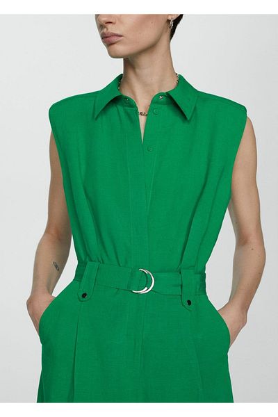 MANGO Woman Pants with belt and pens
