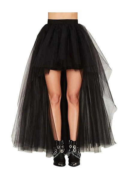 NSMLİFE Fashion Elastic Waist Prom Skirt for Vacation and Travel - Front Short and Back Long Puff Skirts