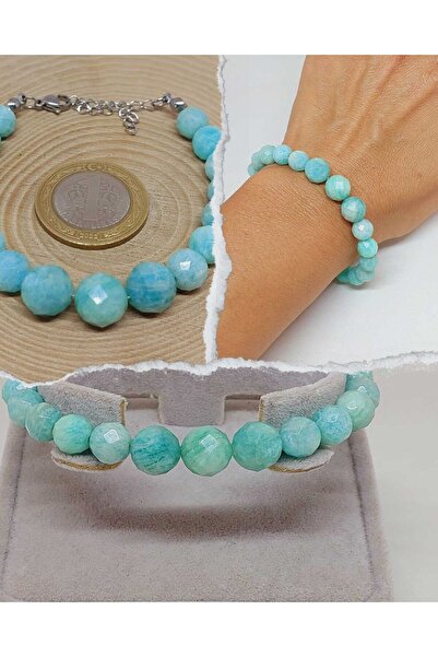 Yasamtohumu Серія «Сяючі зірки» Браслет з дизайном з каменю амазоніт