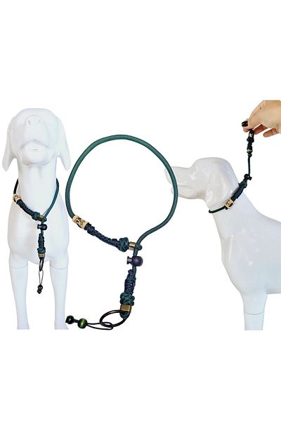 VSLT HANDMADE Dog Training Collar - with Stopper and Bogma, Training Dog Leash, Choke Collars