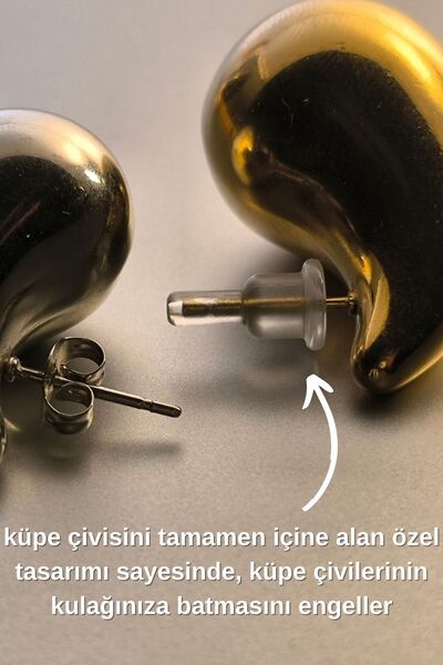 thecolourfully Silikon Küpe Arkalığı 100 Adet, Koruyucu Model