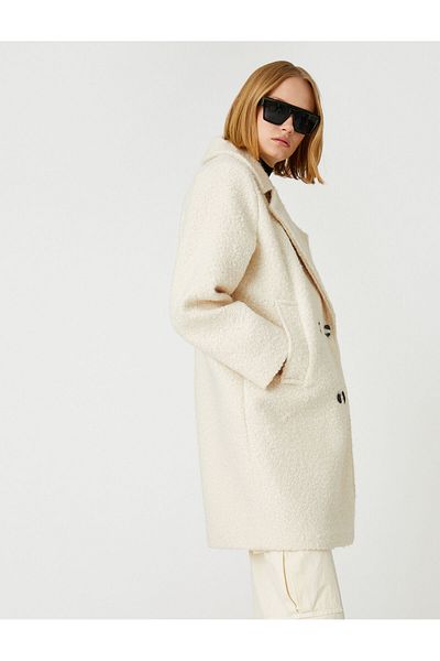 Koton Double Breasted Buttoned Cashmere Coat