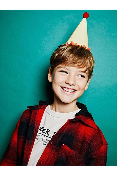 LC Waikiki Kids Red Hooded Plaid Boy's Shirt Jacket