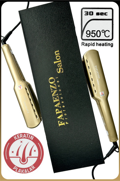 REVOLA EXPERT Fapaenzo Salon950 ° C Titanium Digital Display Hair Straightener Tongs - Keratin & Protein