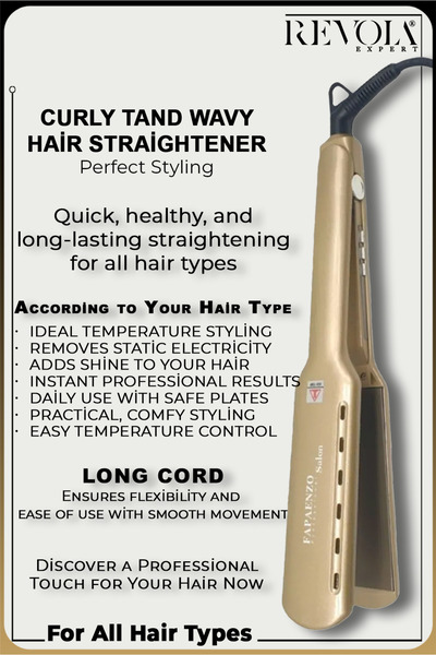 REVOLA EXPERT Fapaenzo Salon950 ° C Titanium Digital Display Hair Straightener Tongs - Keratin & Protein