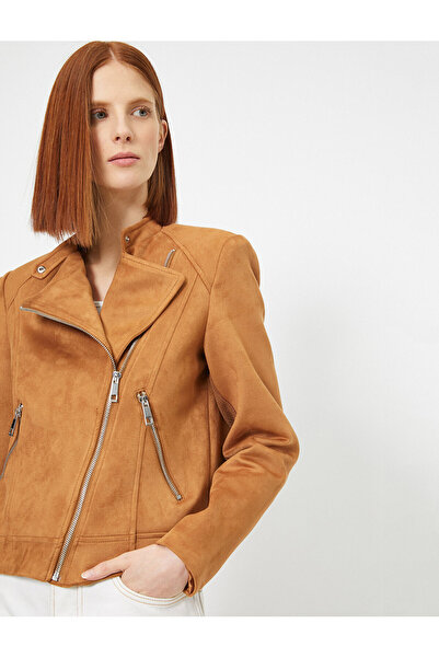 Koton Kadın Kahve Süet Görünümlü Mont 0YAK23886EW