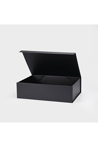 Home in Joy Hediye Kutusu Büyük Xxl 50x34x14.5 Cm Siyah Lamine Mıknatıslı Kapak