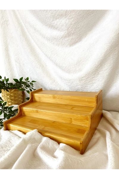 Enyaza Home Bamboo 3-Tier Spice Rack Stand Decorative Spice Rack Organizer