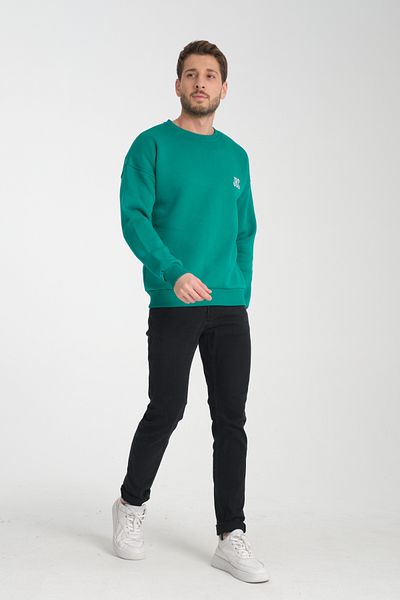 JBC Crew Neck Embroidered Oversize Raster Basic Men's Sweatshirt