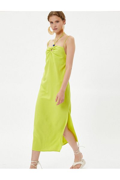 Koton Şahika Ercümen – Langes Kleid aus Leinenmischung