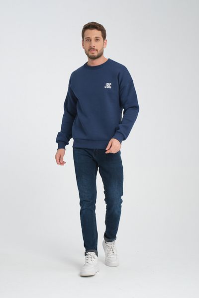 JBC Crew Neck Embroidered Oversize Raster Basic Men's Sweatshirt