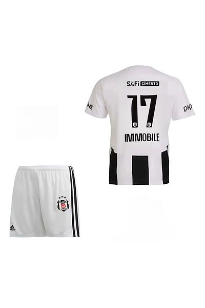 FOLKLORİST Beşiktâş//Ciro Immobíle Black/White 2024/2025 New Season Children's Football Jersey Set of 2