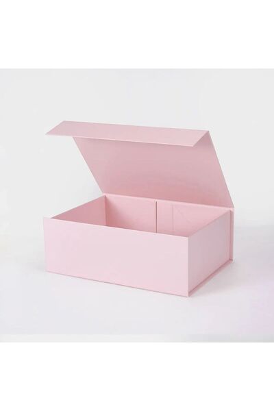 Home in Joy Hediye Kutusu Büyük L 33x25.5x11.5 cm Pembe Lamine Mıknatıslı Kapak