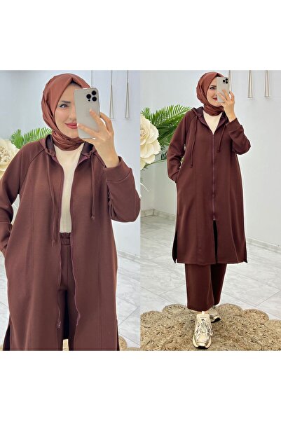 FIRSTESLEM طقم نسائي مكون من قطعتين من السراويل المكونة من ثلاثة خيوط وتونيك